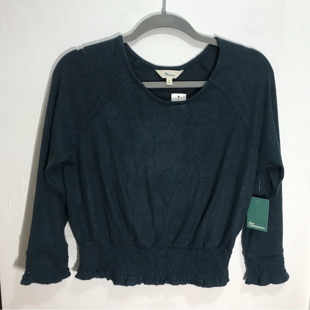The Commons Brushed Dolman Sleeve Top Dark Green girls Sz large